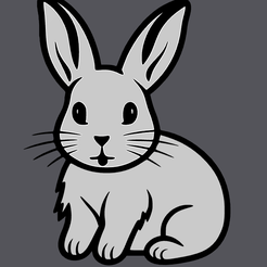Bunny-0.3.png STL file Bunny Wall Art・3D printer model to download