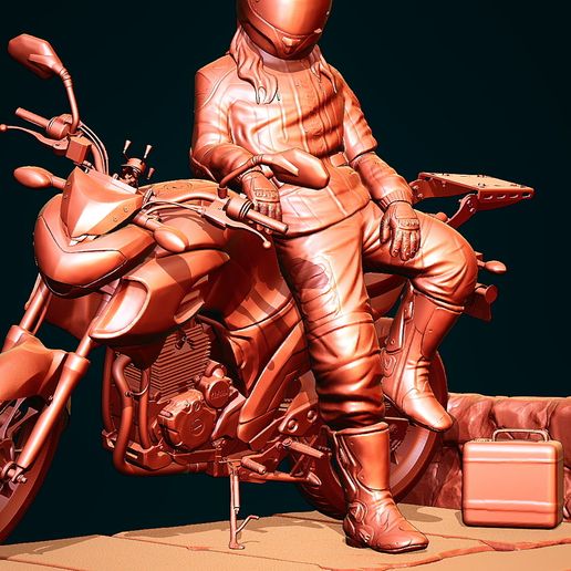 Diorama: Yamaha FZ25 with pilot