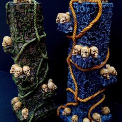 skull01.jpg Columnas Calavera Pilares para TTRPG Dungeons & Dragons HeroQuest 28mm 32mm Digital