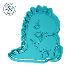 Kawaii_8cm_2pc_08_C.png STL file Dino - Lovely Animals (no 8) - Cookie Cutter - Fondant - Polymer Clay・3D print design to download