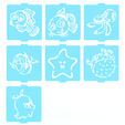 1.png Finding nemo stencil set of 7 for Coffee and Baking