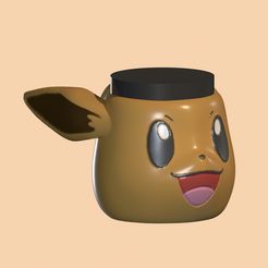 39219982-917E-45B5-A9CC-A0B9F854472D.jpeg STL-Datei Eevee Becher・3D-Druckvorlage zum Herunterladen
