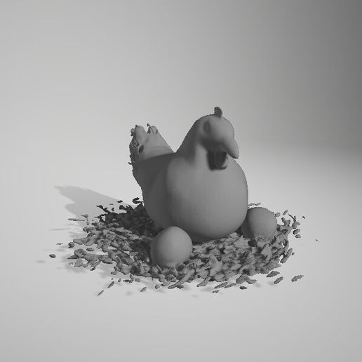 chicken hen 01 3D model