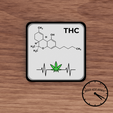 portavasos molecula thc  1.png Coaster / Weed Coasters - THC