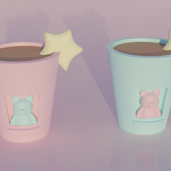 vaso.png STL-Datei Miniatur Kawaii Bär Becher・Design für den 3D-Druck zum Herunterladen