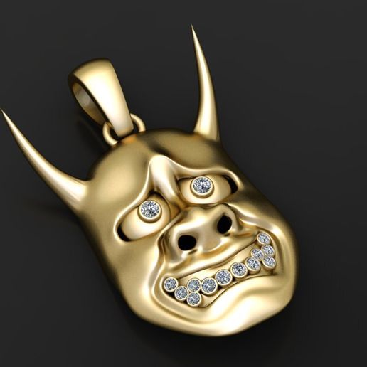 DEMON FACE MASK PENDANT 3D PRINTABLE MODEL 3D model