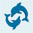 dolphins.png Dolphins silhouettes, wall decoration