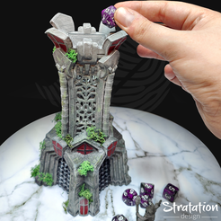Sd_RPG_TemplarsDungeonDiceTower01.png STL file Templar's Dungeon Dice Tower・3D printer design to download