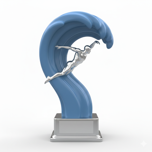 Swimming Trophy – Competitive Sports Award 3D Model