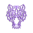 tiger head 10mm.stl Tiger Head Wall Decoration Sticker 3D Art