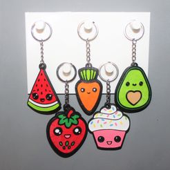 IMG_1178.jpg Archivo STL 5 Llaveros de comida Kawaii Cute・Modelo para descargar y imprimir en 3D
