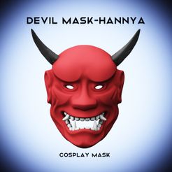 Devil-Mask-Hannya-5.jpg Télécharger le fichier STL Masque du diable Hannya • Objet pour impression 3D, Giordano_Bruno