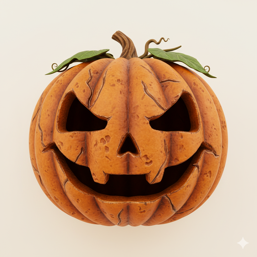 Jack-o’-lantern mask with wide grin - Halloween, spooky, scary, horror, creepy, haunted, October 31, trick or treat, pumpkin, jack o’ lantern, jackolantern, ghost, skeleton, skull, zombie, witch, vampire, monster, mummy, Frankenstein 3D Model 3D model