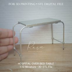 Hospital-Over-Bed-Table-2.jpg MINIATURE HOSPITAL OVER BED  TABLE  | Early 1900 Hospital Room | Miniature Furniture 1:12 Scale For Dollhouse