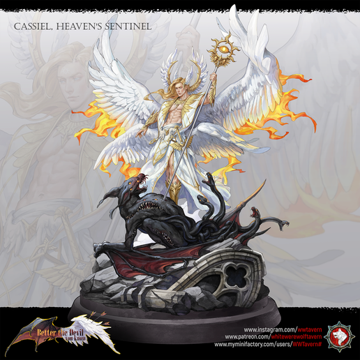 Cassiel.png Cassiel, Heaven's Sentinel diorama, 32mm and 75mm pre-supported