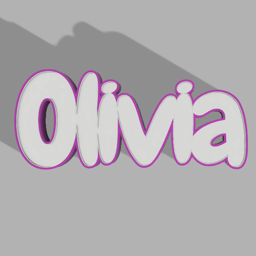 PERSONALIZED LED LAMP - FIRST NAME Olivia 3D model
