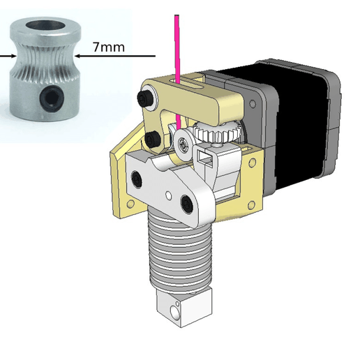 Dasaki MK8ish Direct Drive Extruder for Prusa i3 (MK8 drive gear) - 3D model önizlemesi