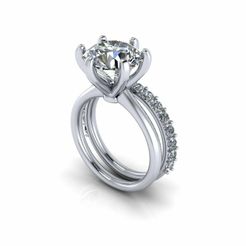 1.jpg STL file Tiffany Solitaire Wedding Ring V1・3D printable model to download