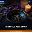 00_enhanced_hero.png Shallow Ritual Dish With Pentacle Star Engraved In - 3D Printable STL File