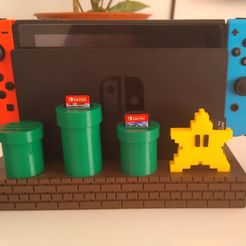 IMG_20230120_180929.jpg STL file Nintendo Switch Soporte Dock / dock Oled mario bros nintendo switch dock mario bros support・3D printing model to download