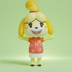 isabelle-pose-2-render.jpg STL file ANIMAL CROSSING - ISABELLE - POSE 2・3D printable model to download