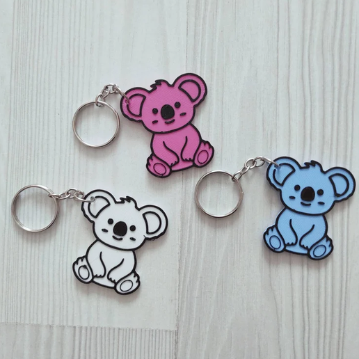 🐨 Charming Koala Keychain - Personalized Animal Key Holder・ STL File ...