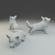 1.png Low polygon corgi 3D print model  in three poses