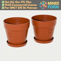 Cute-Smilie-Face-Happy-Sad-Planter.jpg Cute Flower Pots with Happy and Sad Smiley Faces MineeForm FDM 3D Print STL File