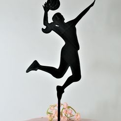 Volleyball-girl-pic-1.jpg STL file Volleyball Girl Cake Topper・Template to download and 3D print