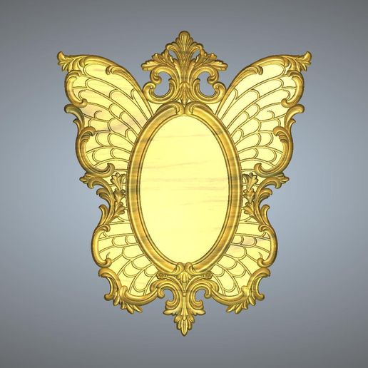 🦋 Mariposa Espejo Marco 3D Relieve para CNC Router modelo 3D・Archivo ...