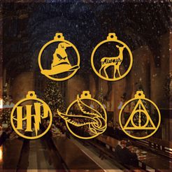 0.jpg Harry Potter Christmas Ornaments - PACK X 5