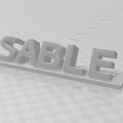 sable.jpg STL file SABLE WORD IN 3D ideal for decorating the sea, ocean sand, beach・Model to download and 3D print