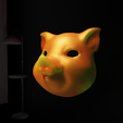 7b.png Animal Pig Face Mask - Animal Cosplay Helmet 3D print model