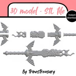 Destroyed-master-sword-thumbnail.jpg Fichier 3D Modèle 3D de l'épée maîtresse de Zelda décomposée/brisée - fichiers STL pour l'impression 3D・Design à télécharger et à imprimer en 3D