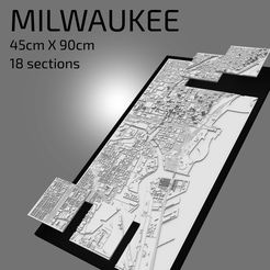 MILWAUKEE.jpg STL file 3D Milwaukee | Digital Files | 3D STL File | Milwaukee 3D Map | 3D City Art | 3D Printed Landmark | Model of Milwaukee Skyline | 3D Art・3D printer design to download