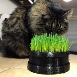 01.jpg Free STL file Cat Grass Planter・3D print design to download