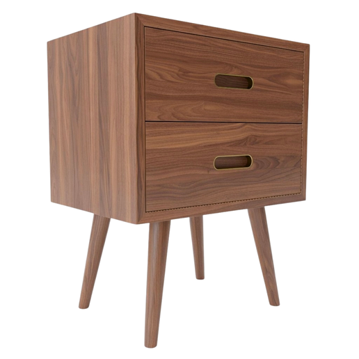 Modern Wooden Nightstand with Two Drawers STL Model