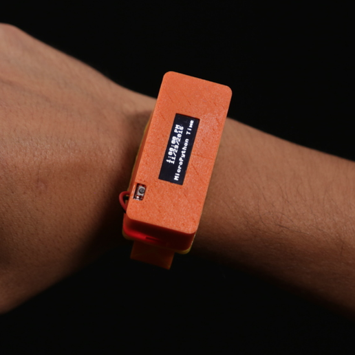 OLED MircoPython Watch 3D model preview