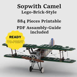 Lego-Vorlage.png Fichier 3D Brique de style Lego Sopwith Camel・Plan pour imprimante 3D à télécharger