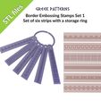 etsy-view1e.jpg Border embossing stamps for polymer clay, six borders, with a storage ring, Set #1, Greek patterns