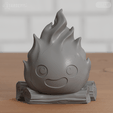 calcifer05.png Calcifer Chibi Howl Moving Castle Ghibli Fanart 2 models