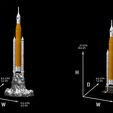 32.jpg Artemis 1 The Space Launch System (SLS): NASA’s Moon Rocket take off (lamp) and pedestal File STL-OBJ for 3D Printer