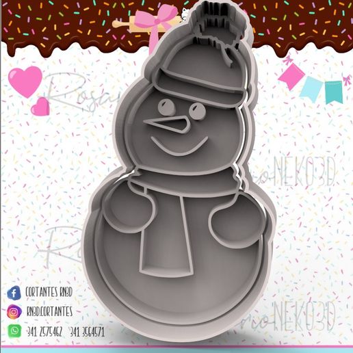 🎄 Cortante para muñeco de nieve navideño 4 - Snowman Cookie Cutter ...