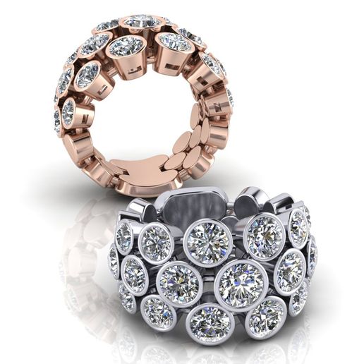 bazel setting jewelry ring - 3D model önizlemesi