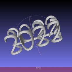 meshlab-2022-12-29-20-09-42-31.jpg Datei STL 2022-2023 Zahlenumdrehung Geometrie Trick・Design für 3D-Drucker zum herunterladen