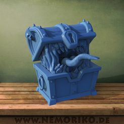kiste.jpg STL file Tabletop Mimic Monster Chest - Die Truhe・3D print model to download