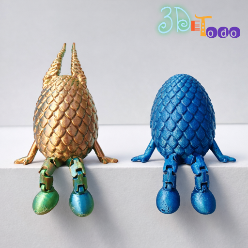 Huevo de dragón articulado de Pascua – caja – Impresión en su sitio – Sin soportes