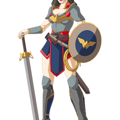 Wonder-Woman-medieval-sword.png Medieval Wonder Woman Statue