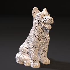 1.jpg Fichier STL Chien Voronoi・Modèle à imprimer en 3D à télécharger