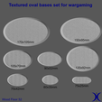 elipsoid_bases_set.png Набор овальных оснований - деревянный пол 52 текстуры (60-170 мм) | Идеально подходит для настольных игр и ролевых игр